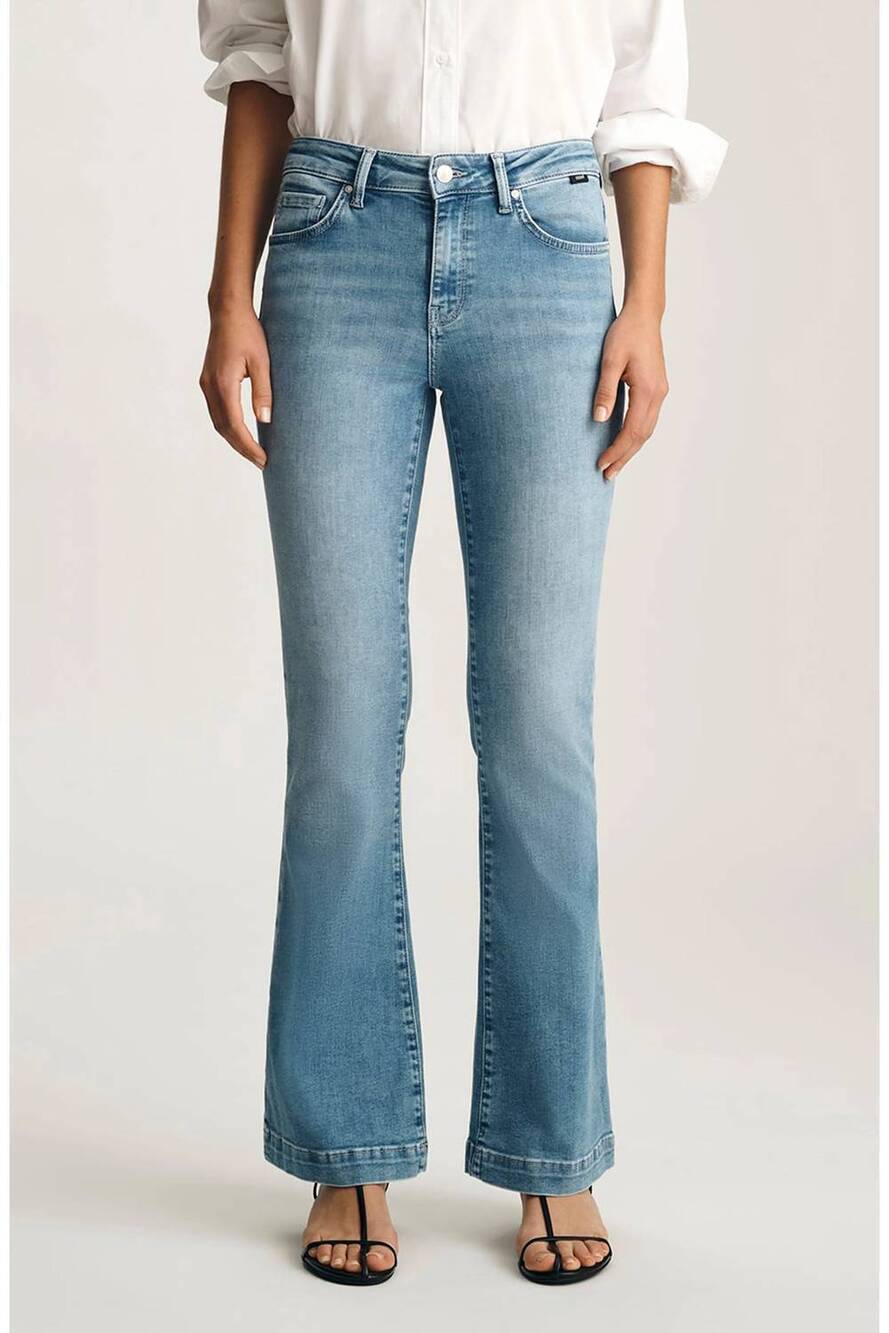 NEW MAVI sydney mid rise flare jeans in mid blue